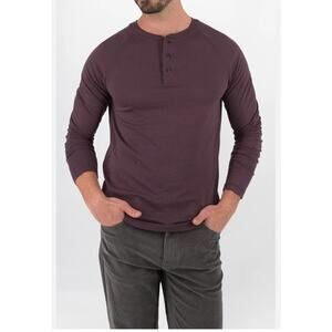 Velvet by Graham & Spencer Shirt Mens Medium Plum Long Sleeve Henley